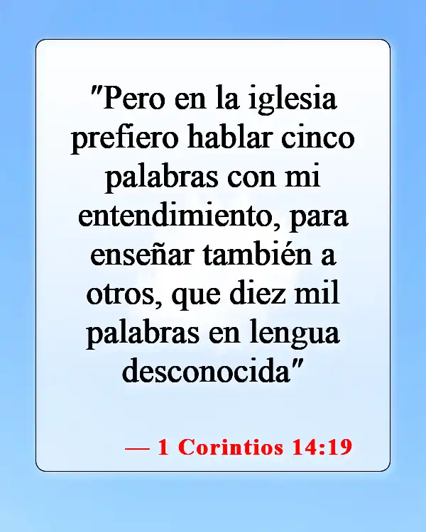 Versículos de la Biblia sobre los dones del Espíritu Santo (1 Corintios 14:19)