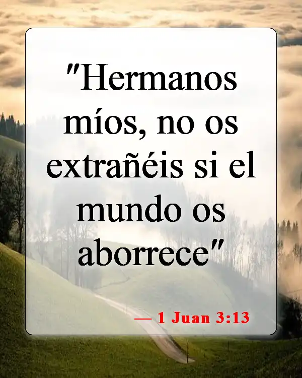 Versículos de la Biblia sobre el amor entre hermanos y hermanas (1 Juan 3:13)