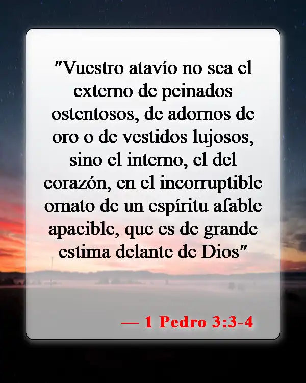 Versículos de la Biblia sobre el cuidado de tu cuerpo (1 Pedro 3:3-4)