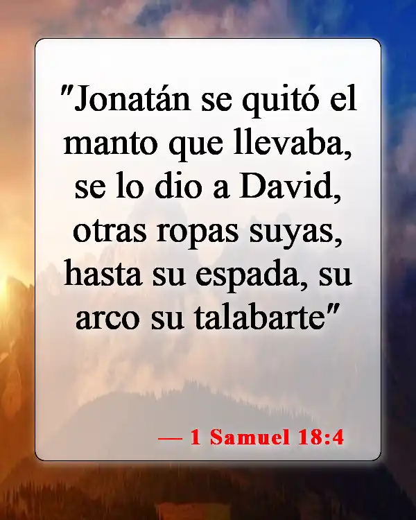 Versículos bíblicos sobre David y Goliat (1 Samuel 18:4)