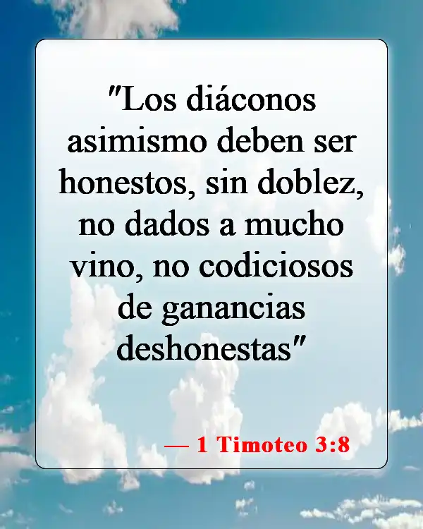 Versículos de la Biblia sobre el consumo de alcohol (1 Timoteo 3:8)
