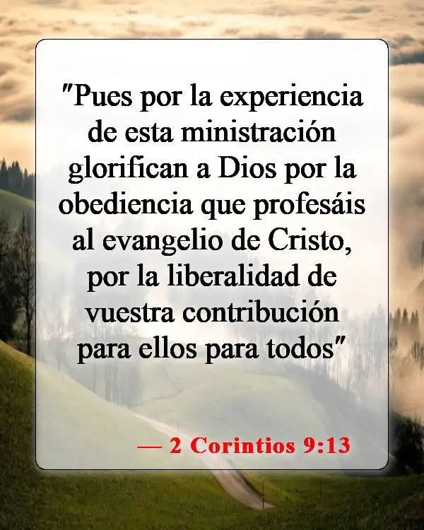 Versículos bíblicos sobre honrar a Dios (2 Corintios 9:13)