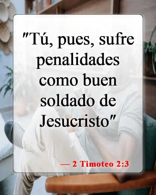 Versículos de la Biblia sobre llevar la cruz (2 Timoteo 2:3)