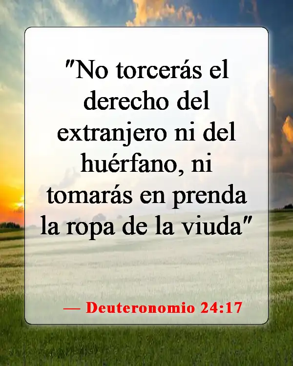 Versículos bíblicos sobre Dios cuidando de las viudas (Deuteronomio 24:17)