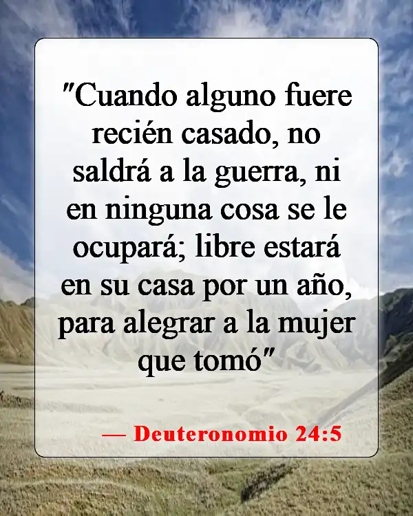 Versículos de la Biblia sobre esposos e hijos (Deuteronomio 24:5)