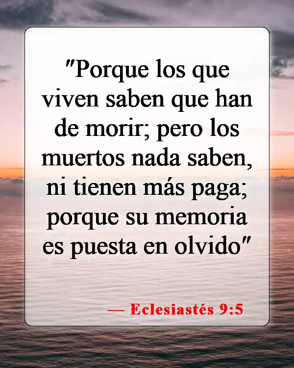Versículos bíblicos sobre la conciencia después de la muerte (Eclesiastés 9:5)