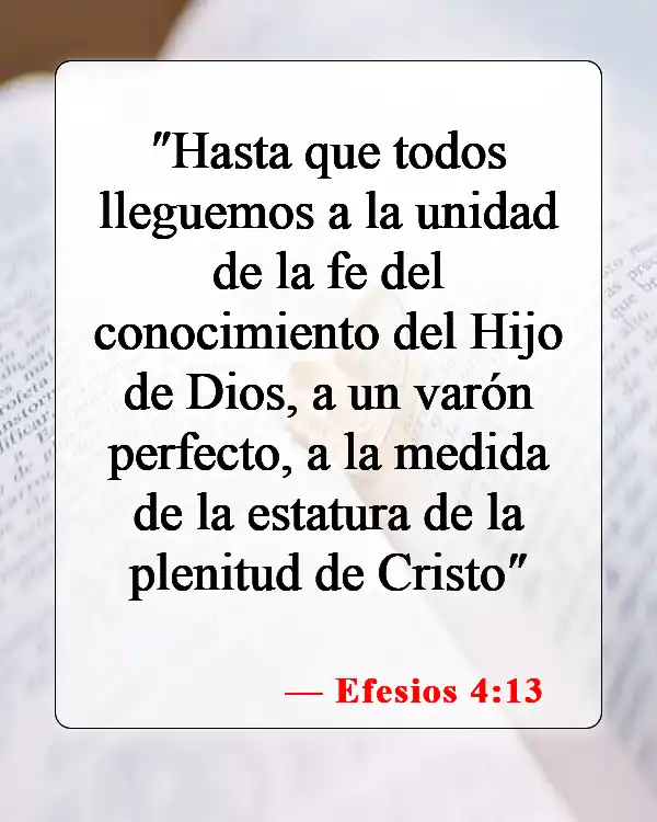 Versículos de la Biblia sobre el crecimiento en el conocimiento (Efesios 4:13)