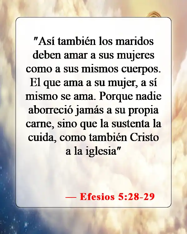 Versículos de la Biblia sobre esposos abusivos (Efesios 5:28-29)