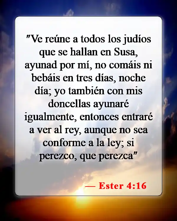 Versículos de la Biblia sobre el ayuno para la familia (Ester 4:16)