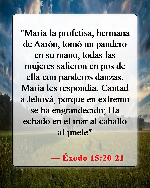 Versículos bíblicos sobre mujeres cristianas (Éxodo 15:20-21)