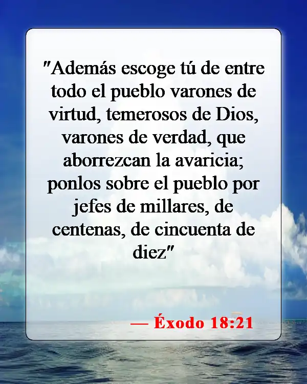 Versículos bíblicos sobre cómo responder a la autoridad (Éxodo 18:21)