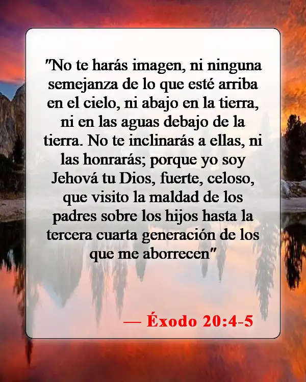 Versículos de la Biblia sobre adorar imágenes (Éxodo 20:4-5)