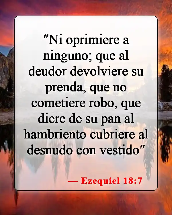 Versículos de la Biblia sobre pedir dinero (Ezequiel 18:7)