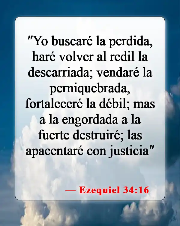 Versículos de la Biblia sobre el cuidado de los enfermos (Ezequiel 34:16)