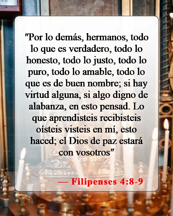Versículos bíblicos sobre alentarse unos a otros (Filipenses 4:8-9)