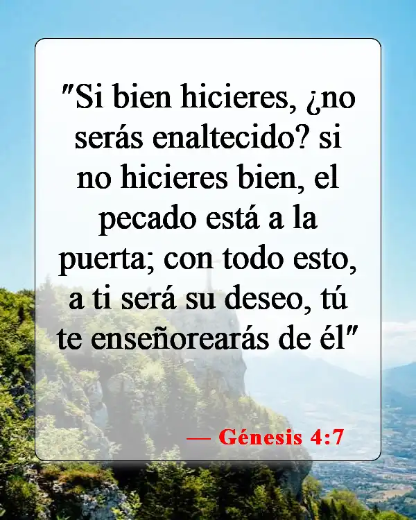 Versículos bíblicos sobre caer en la tentación (Génesis 4:7)