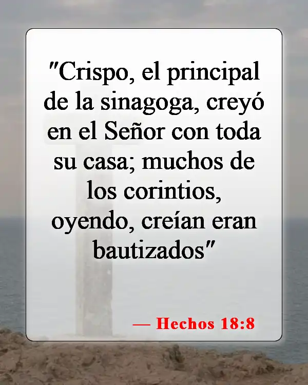 Versículos de la Biblia sobre el bautismo (Hechos 18:8)