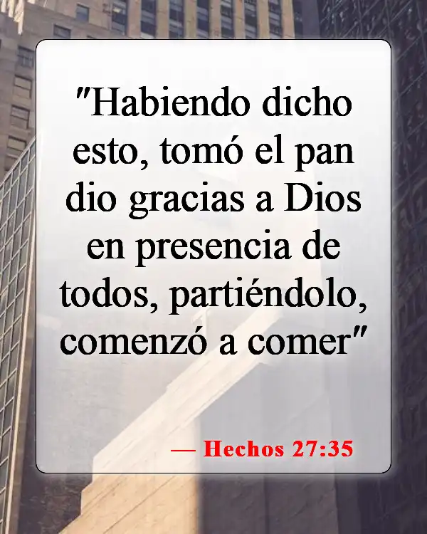 Versículos de la Biblia sobre bendecir los alimentos (Hechos 27:35)