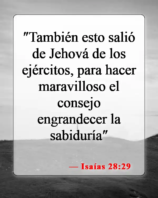 Versículos de la Biblia sobre el Dios asombroso (Isaías 28:29)