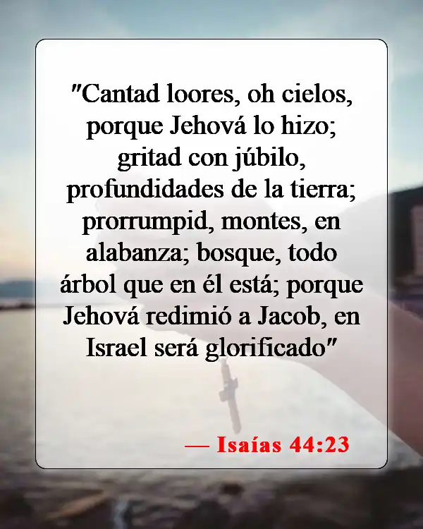 Versículos de la Biblia sobre la belleza de la Tierra (Isaías 44:23)