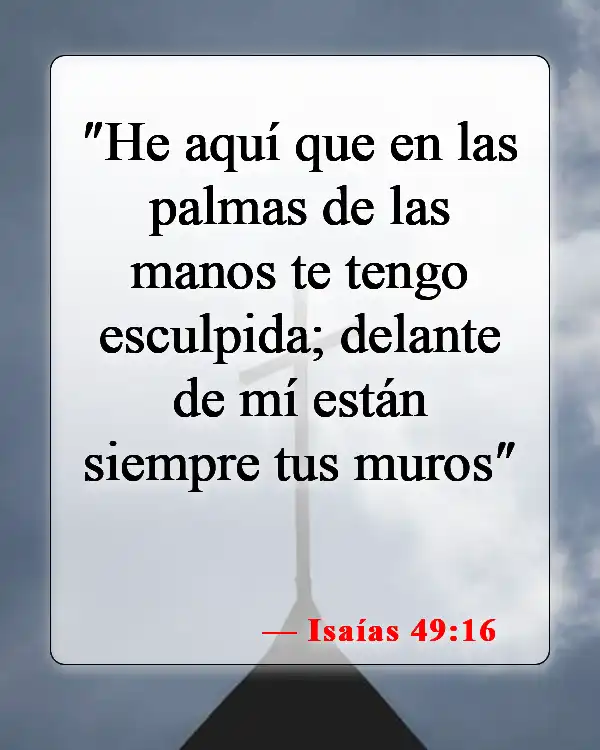Versículos bíblicos sobre la mano de Dios (Isaías 49:16)