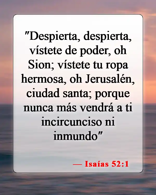 Versículos de la Biblia sobre la cobertura de la cabeza (Isaías 52:1)