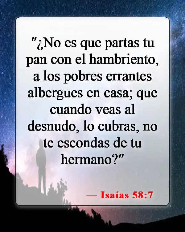 Versículos de la Biblia sobre la hospitalidad (Isaías 58:7)