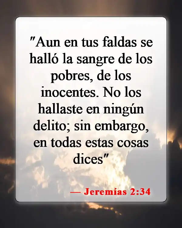 Versículos de la Biblia sobre cubrirse la cabeza (Jeremías 2:34)