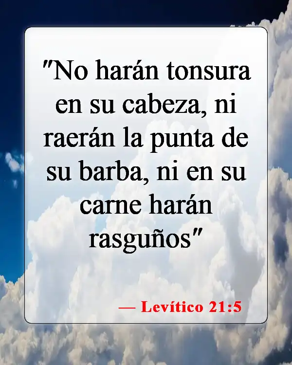 Versículos de la Biblia sobre las perforaciones corporales (Levítico 21:5)