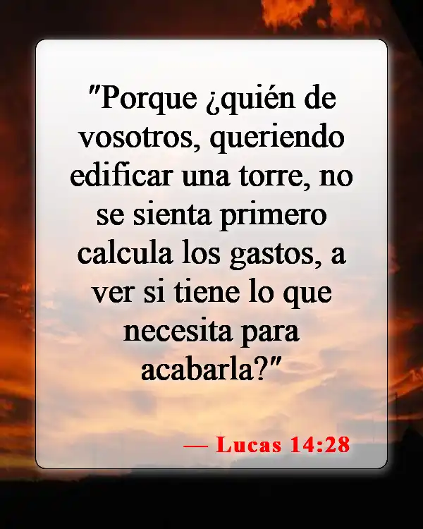 Versículos de la Biblia sobre problemas financieros (Lucas 14:28)