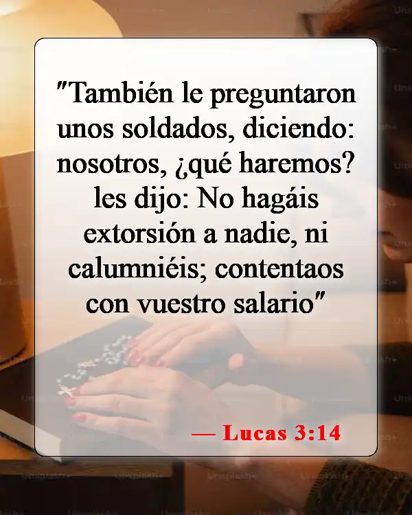 Versículos de la Biblia sobre dar falso testimonio (Lucas 3:14)