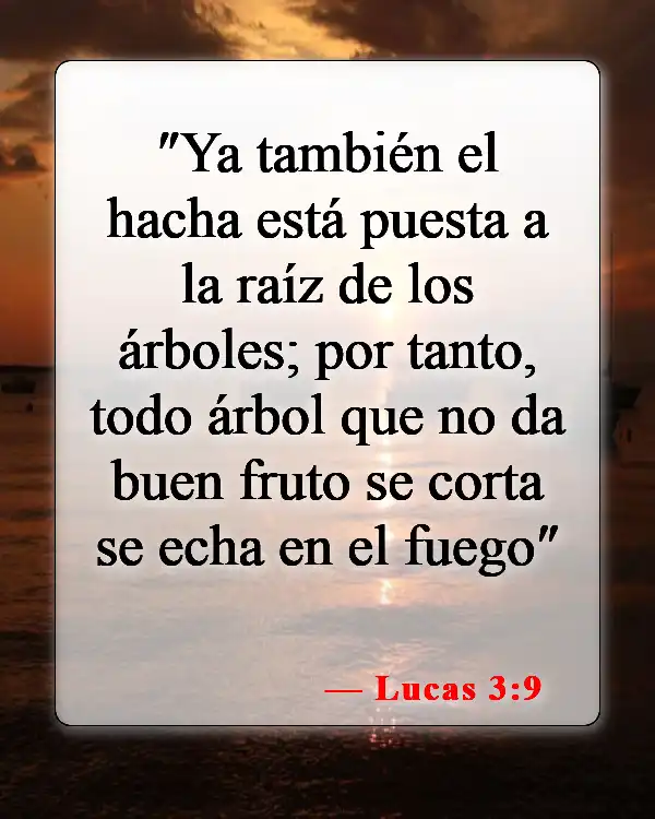 Versículos de la Biblia sobre dar malos frutos (Lucas 3:9)