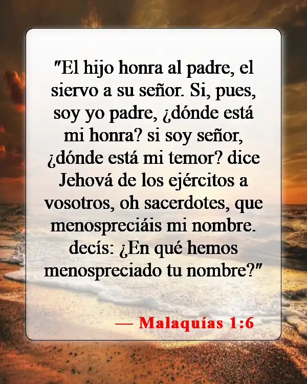 Versículos de la Biblia sobre negar a Dios (Malaquías 1:6)