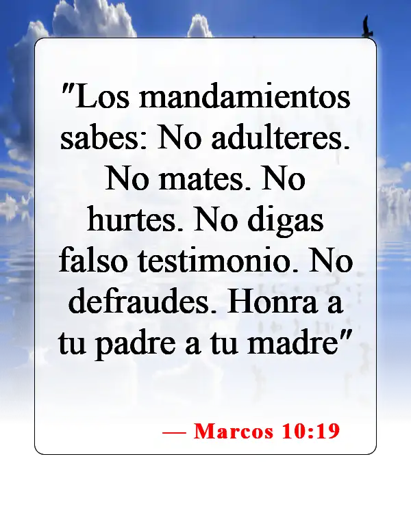 Versículos de la Biblia sobre dar falso testimonio (Marcos 10:19)