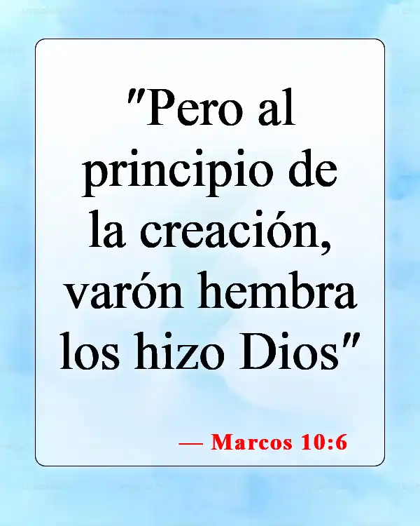 Versículos de la Biblia sobre el matrimonio saludable (Marcos 10:6)