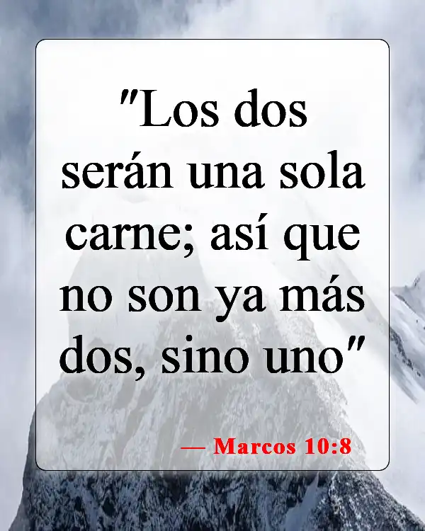 Versículos de la Biblia sobre el esposo y la esposa (Marcos 10:8)