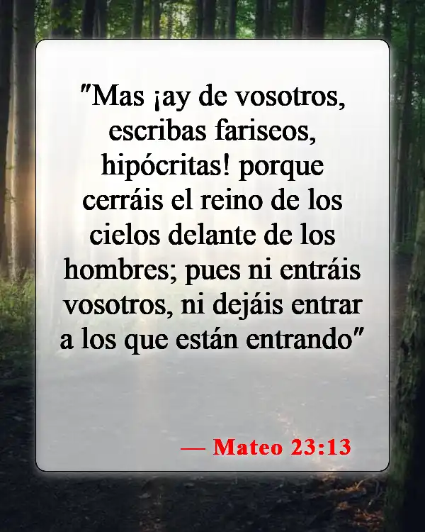 Versículos de la Biblia sobre falsos cristianos (Mateo 23:13)