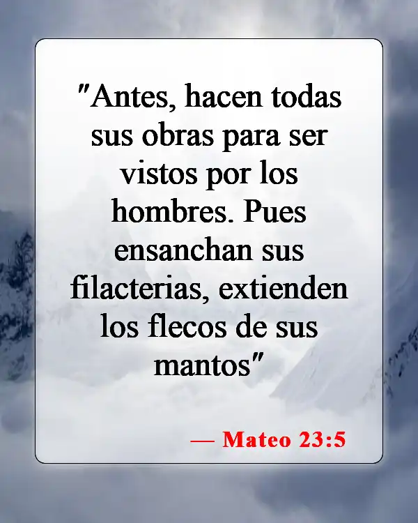 Versículos de la Biblia sobre falsos cristianos (Mateo 23:5)