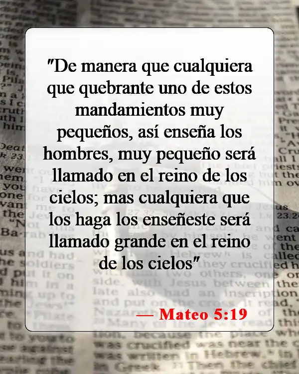 Versículos bíblicos sobre el bautismo y el cielo (Mateo 5:19)