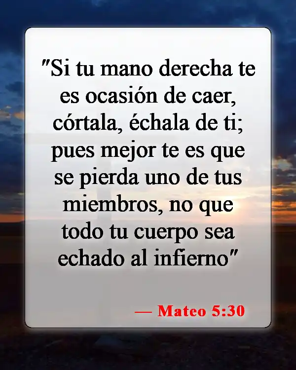 Versículos de la Biblia sobre evitar el pecado (Mateo 5:30)
