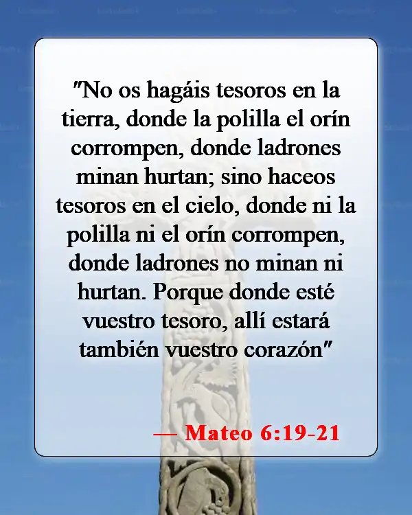 Versículos de la Biblia sobre el equilibrio en la vida (Mateo 6:19-21)