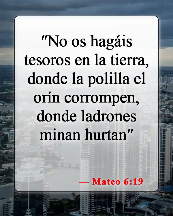 Versículos bíblicos sobre recompensas terrenales (Mateo 6:19)