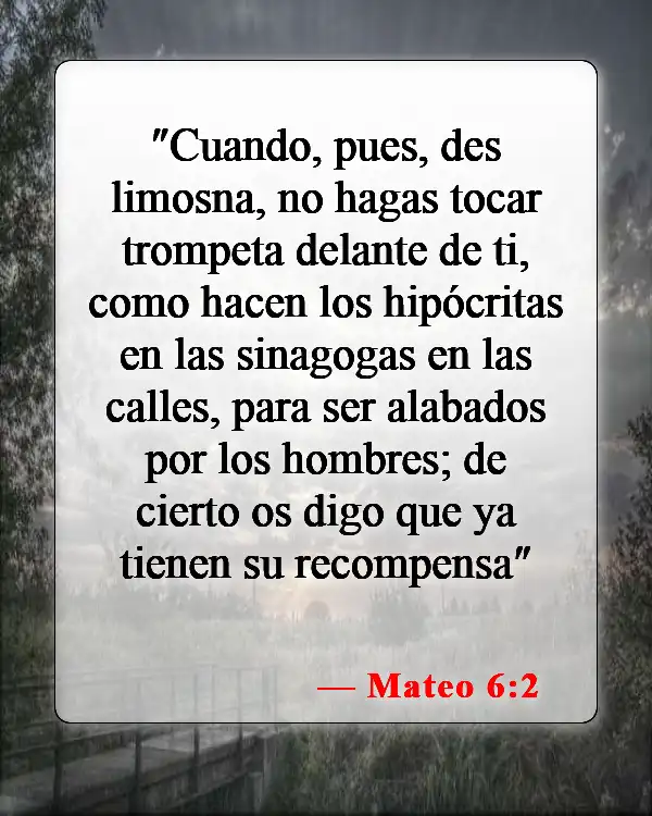 Versículos bíblicos sobre recompensas terrenales (Mateo 6:2)