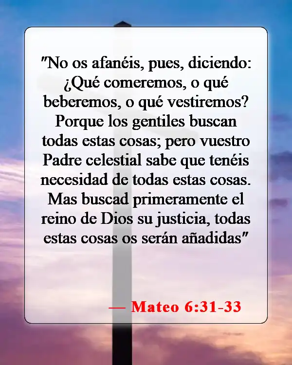 Versículos de la Biblia sobre problemas financieros (Mateo 6:31-33)
