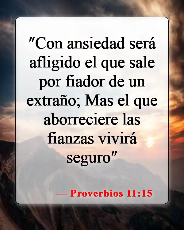 Versículos de la Biblia sobre pedir prestado dinero (Proverbios 11:15)