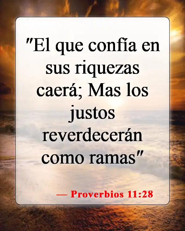 Versículos de la Biblia sobre problemas financieros (Proverbios 11:28)