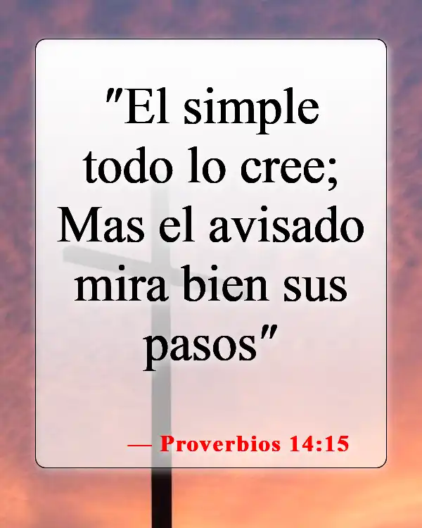 Versículos de la Biblia sobre creer en todo (Proverbios 14:15)