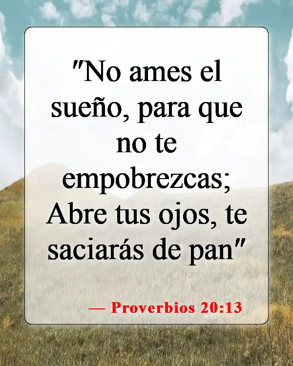 Versículos de la Biblia sobre el trabajo duro (Proverbios 20:13)