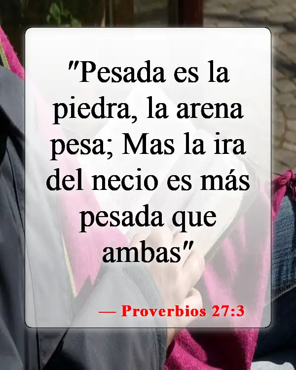 Versículos de la Biblia sobre llamar a alguien necio (Proverbios 27:3)