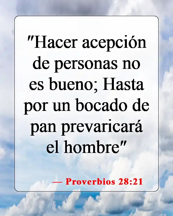 Versículos de la Biblia sobre el soborno (Proverbios 28:21)